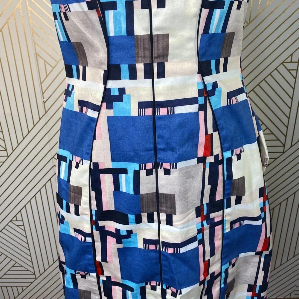 Lela Rose‎ Abstract Geometric Print Colorful Dress - Picture 4 of 12
